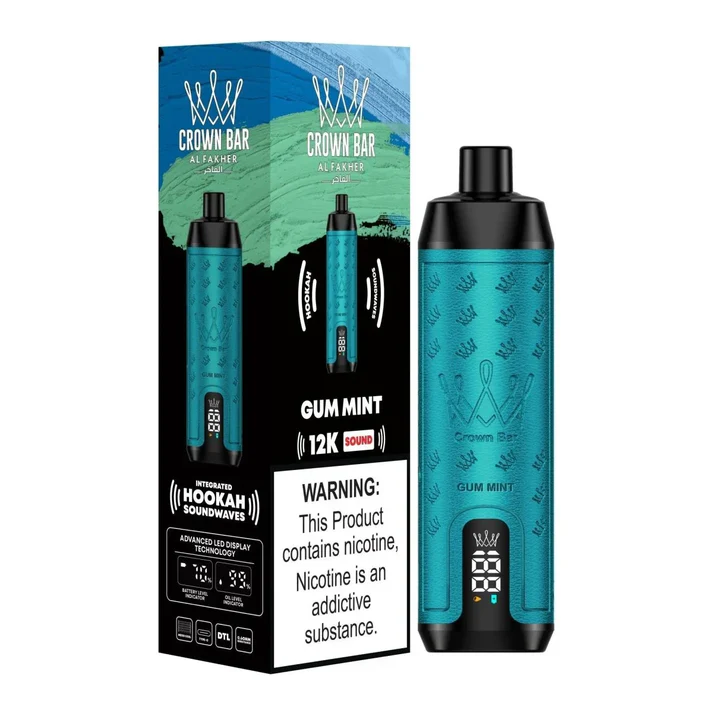 正品阿尔法赫皇冠系列AL FAKHER CROWN BAR 12000口低尼水烟声波油量电量显示大烟雾电子烟-多口味可选